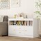 MDF Storage Cabinet 42 Inch Natural White Top Shelf Drawers Enclosed Cabinets